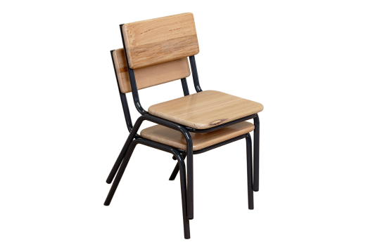 Hardwood Stackable Chair – Charcoal