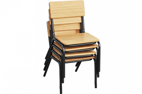 Hardwood Stackable Chair: Charcoal