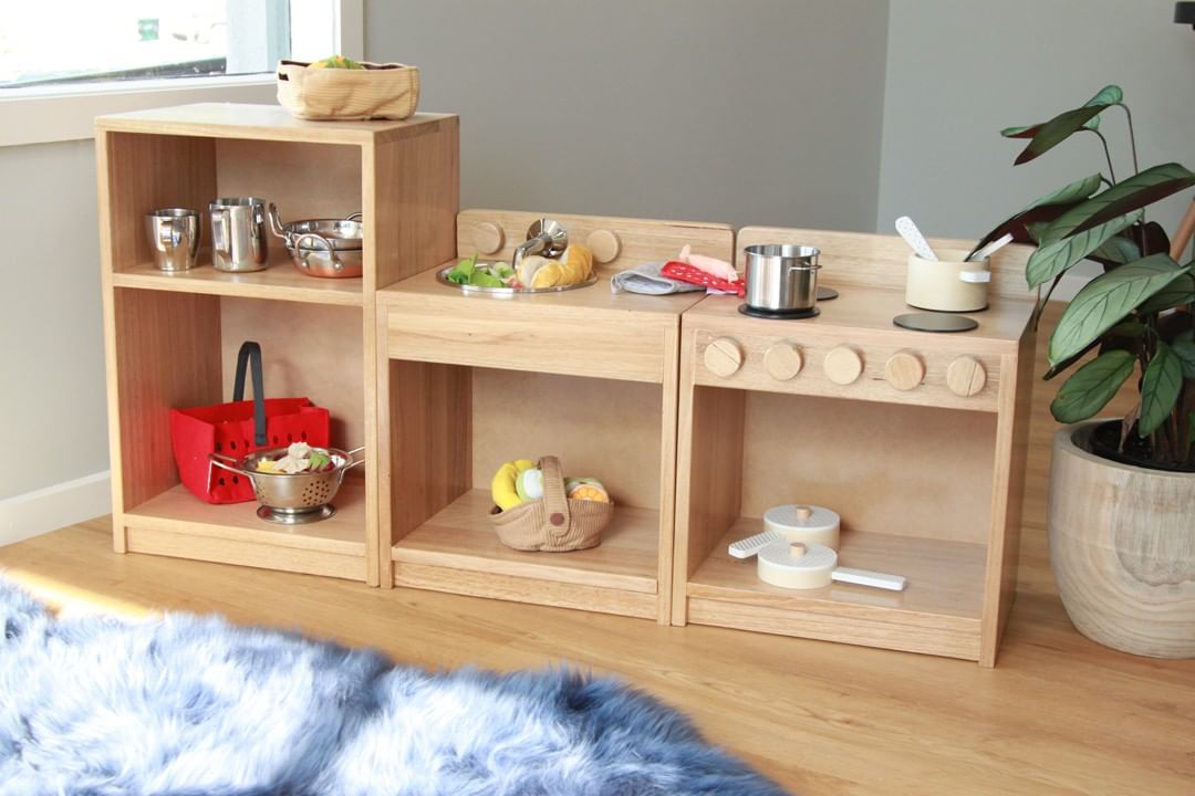 Hardwood Toddler Kitchen Set of 3 | Home Corner | Preschool Equipment