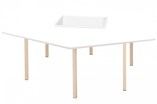 Melamine Hexagon Table: With Tub