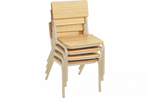 Hardwood Stackable Chair – Beige