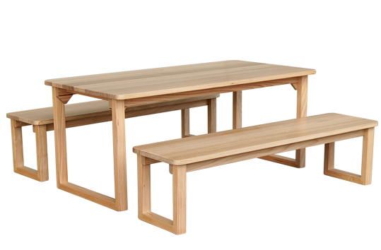 U-Frame Table and Benches
