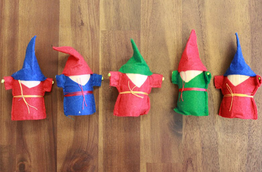 Wooden Gnomes Set of 5