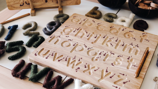 lowercase letter tracing board toy