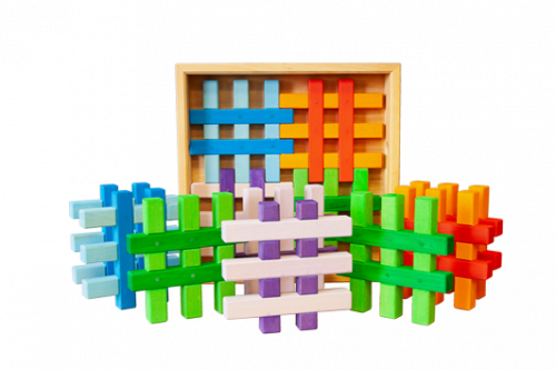 colour wooden gird blocks