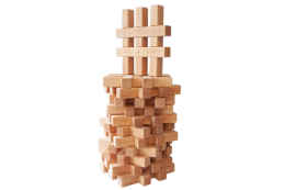 natural grid wooden blocks
