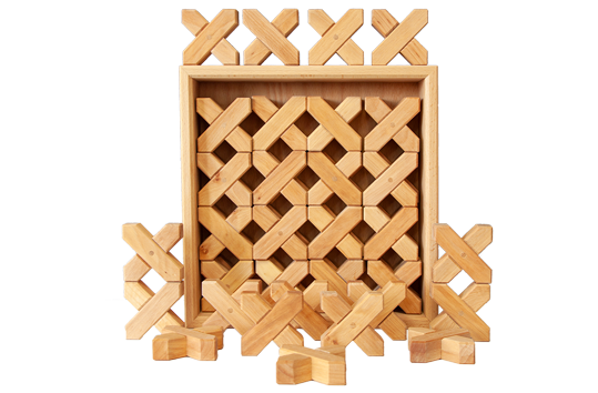 natural x shape wooden blocks