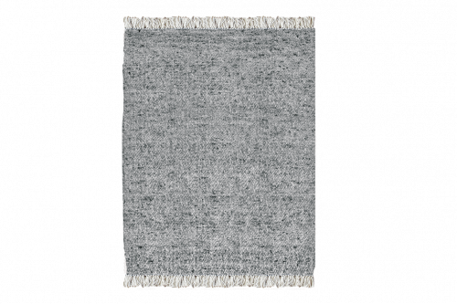 wool durrie rug dark grey