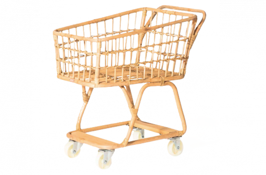 Children's rattan shopping trolley