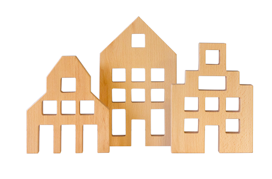 Dutch Wood Houses 3pc