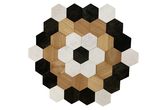 Wooden Hexagon Tessellated Set Dyed / 45pc