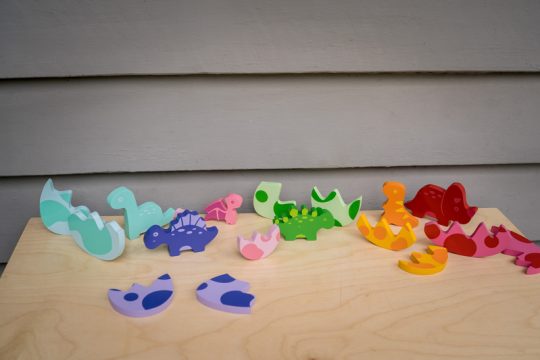 egg and dino wooden puzzle for children