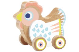 Hen On Wheels Wooden Toy