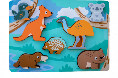 Australian animals wooden toy puzzle