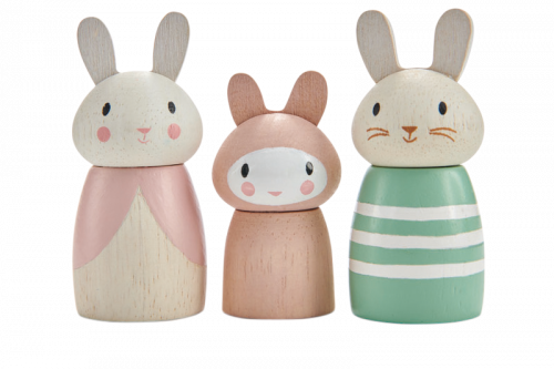 children's wooden toys bunny family