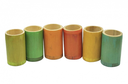 Rainbow Bamboo Sorting Tubes Set of 6