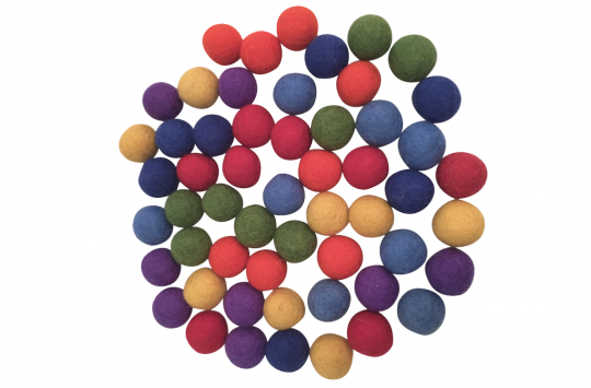 Rainbow felt balls