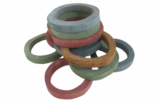 Earth Wooden Rings 7pc