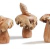 hand carved wooden snail set