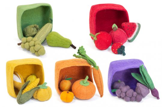 Felt fruit bowls educational toys
