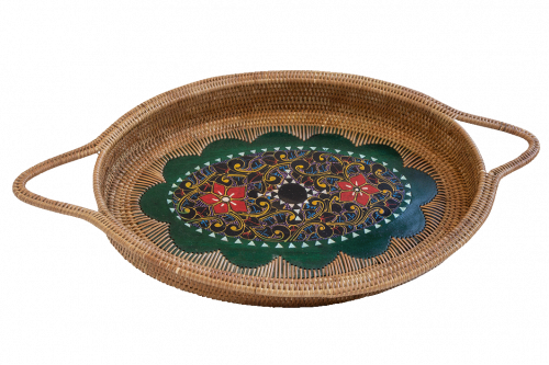 Oval Basket with Inlay