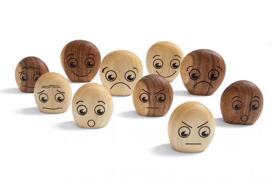 wooden mood pebbles