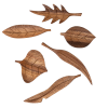 Hand Carved Wooden Leaves 6pcs
