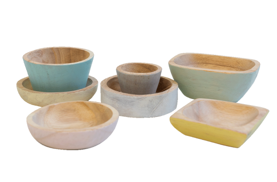 Pastel Wooden Bowls