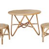 Rattan Round Table and Stools