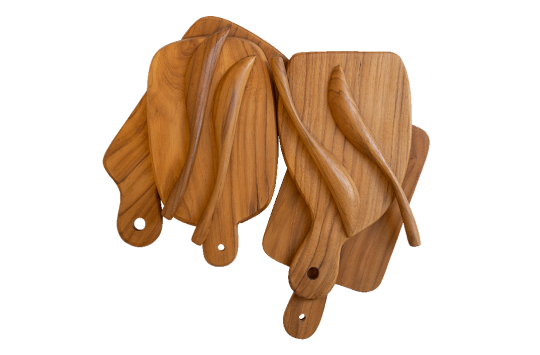 Wooden Knives and Boards Set