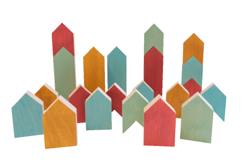 City Scape Wooden Coloured Blocks 22pcs