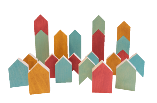 City Scape Wooden Coloured Blocks 22pcs