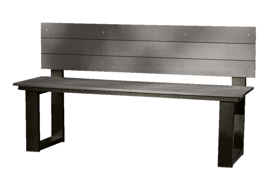 Outdoor U-Frame Benches With Back (Set of 2)