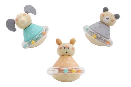 Wooden Roly-Poly Animal 1pc