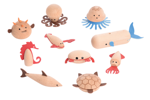 Wooden Sea Creatures 10pcs