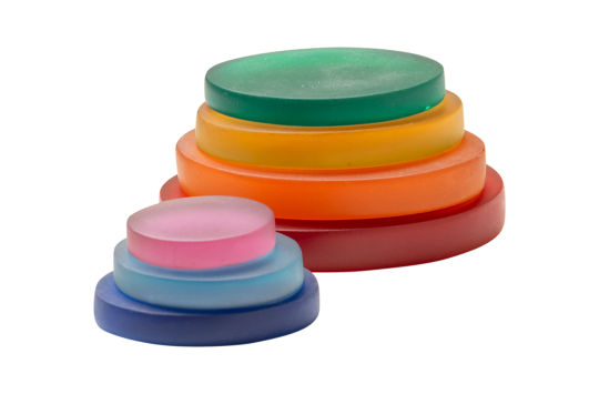 Rainbow Resin Pebble Slices 7pc