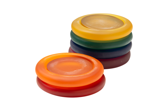 Rainbow Resin Ring & Disc 12pc