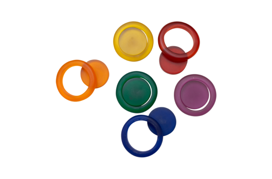 Rainbow Resin Ring & Disc 12pc