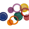 Rainbow Resin Ring & Disc 12pc