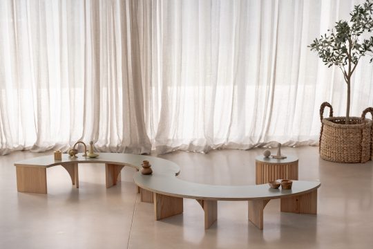 Half Circle Baby Table Sage