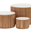 Fluted Nesting Tables White