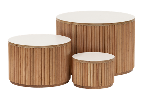 Fluted Nesting Tables White