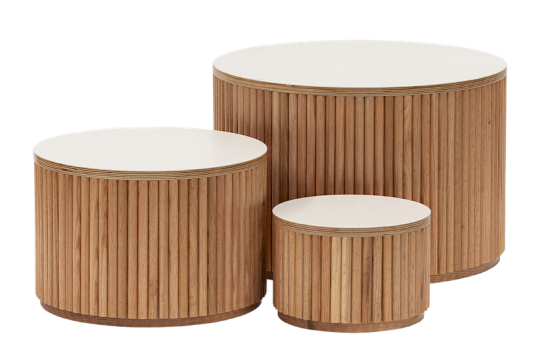 Fluted Nesting Tables White