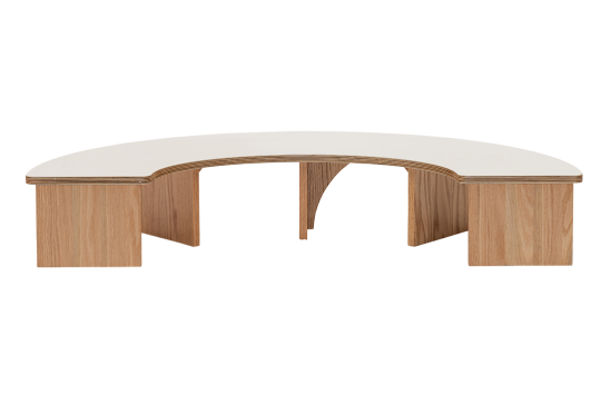 Half Circle Baby Table White