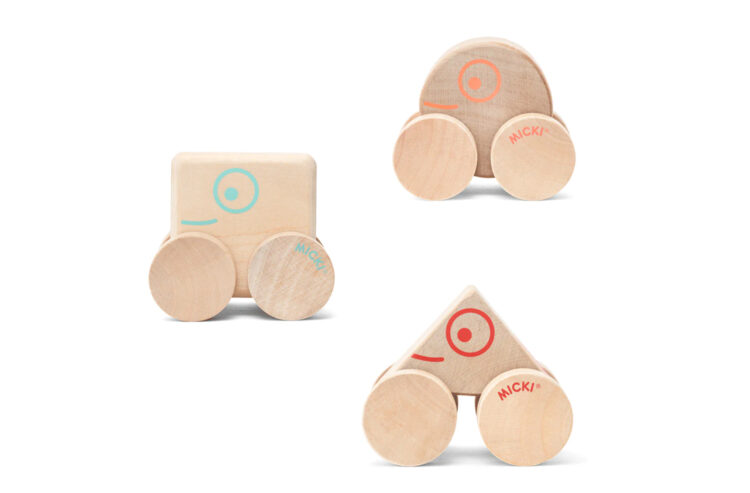 Wooden Square, Triangle & Circle Trio Emotions 3pc