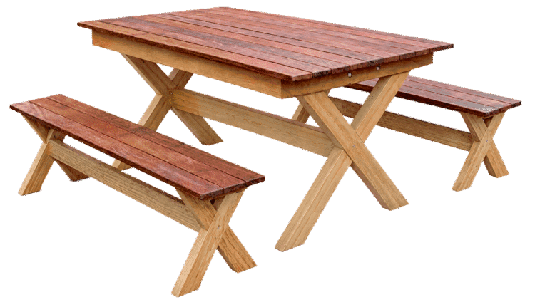 Free Standing Rectangle Table & Bench Seats