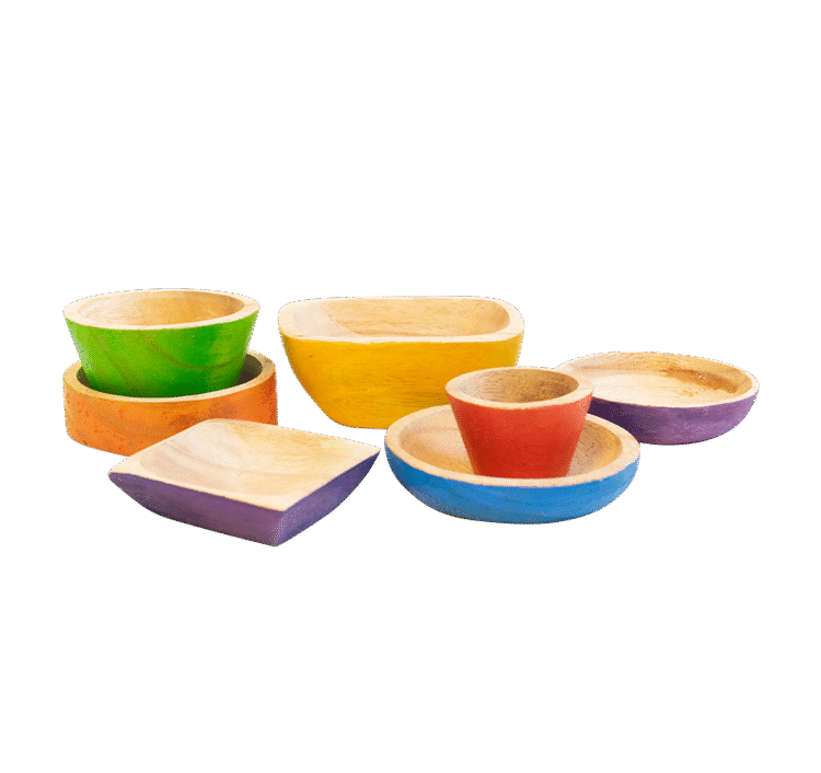 Rainbow Wooden Bowls