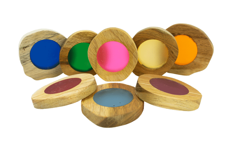 Resin Wood Slice Rainbow 8pc