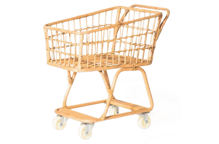 Children's Rattan Shopping Trolley