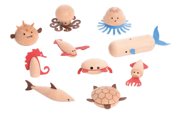 Wooden Sea Creatures 10pc